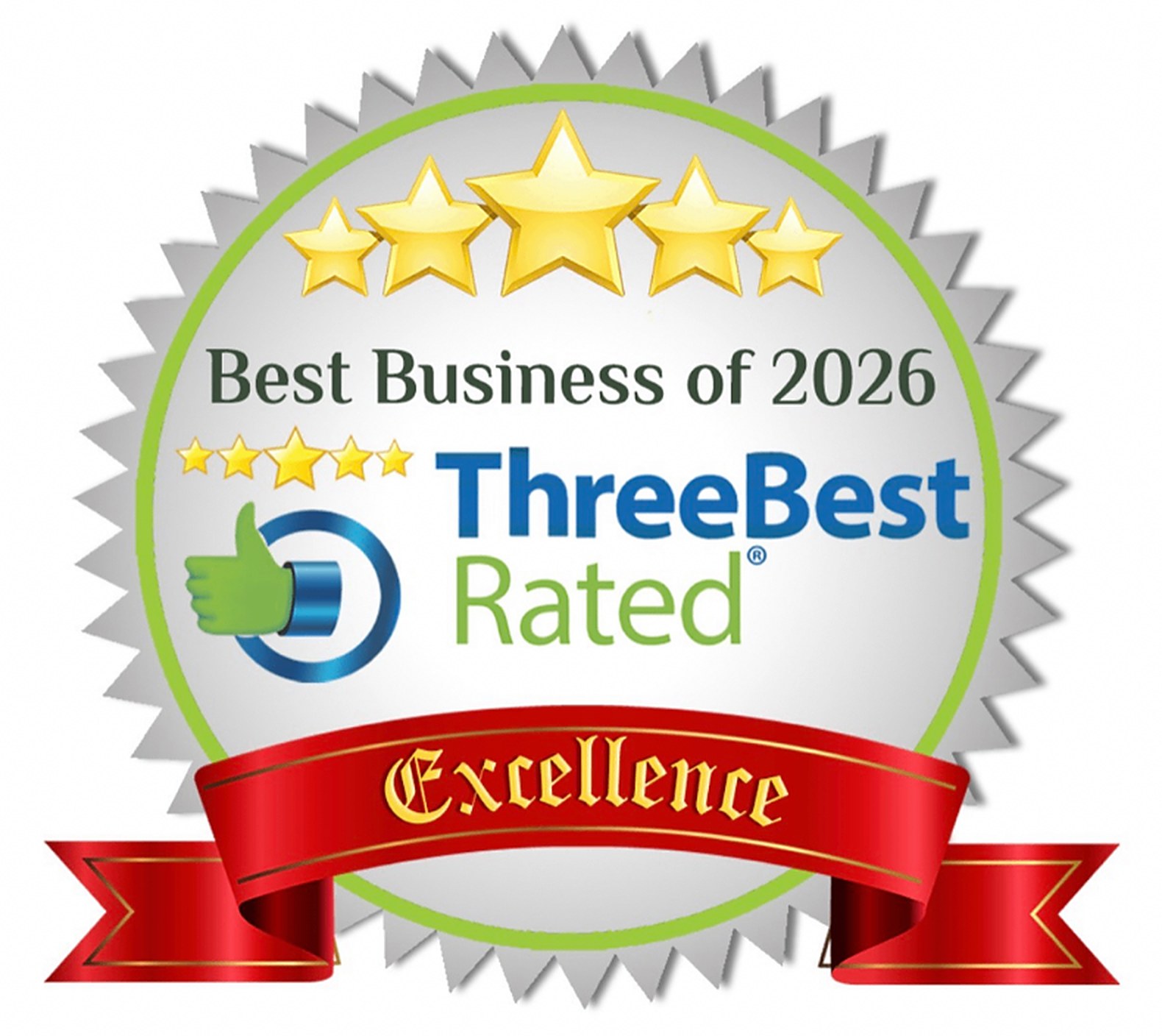 ThreeBestRated Best Business of 2026 Excellence seal awarded to Infinity Builders