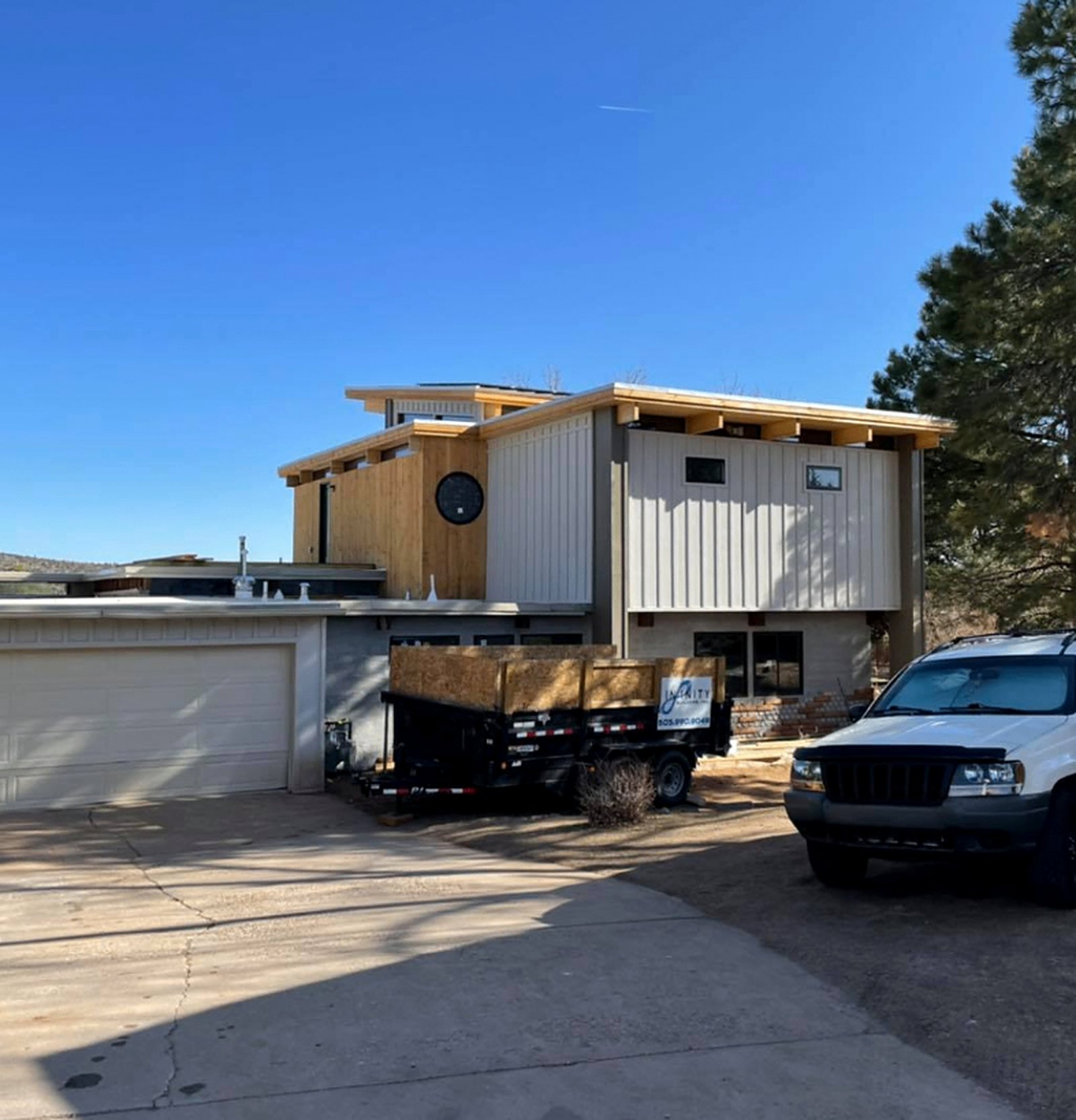 Second-story addition with cedar cladding